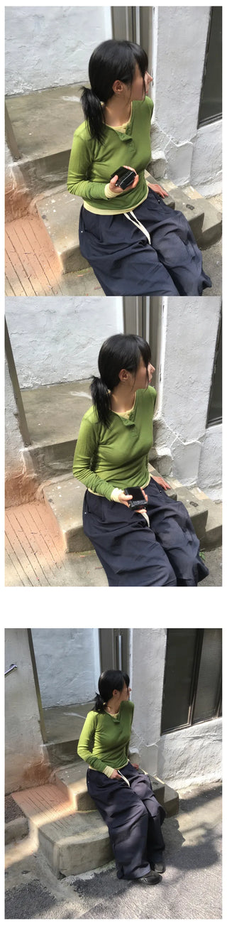 [7 colors] Layered T-shirt
