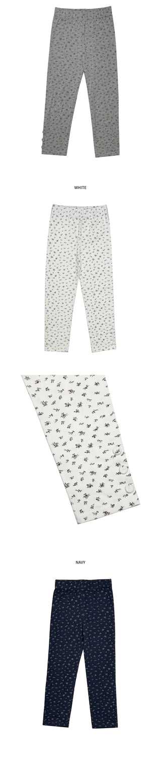 [3 colors] Flower Midi Leggings