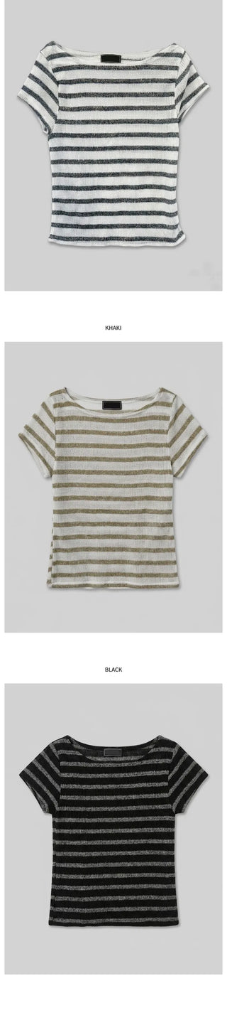 [3 colors] Marine Off-Shoulder Short Sleeve