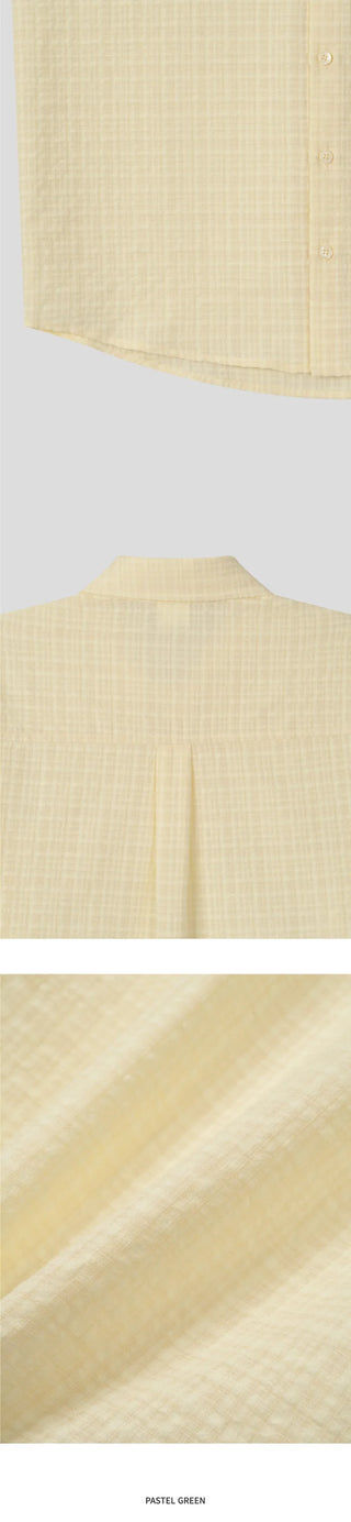 [3 colors] Soft check short-sleeved shirt