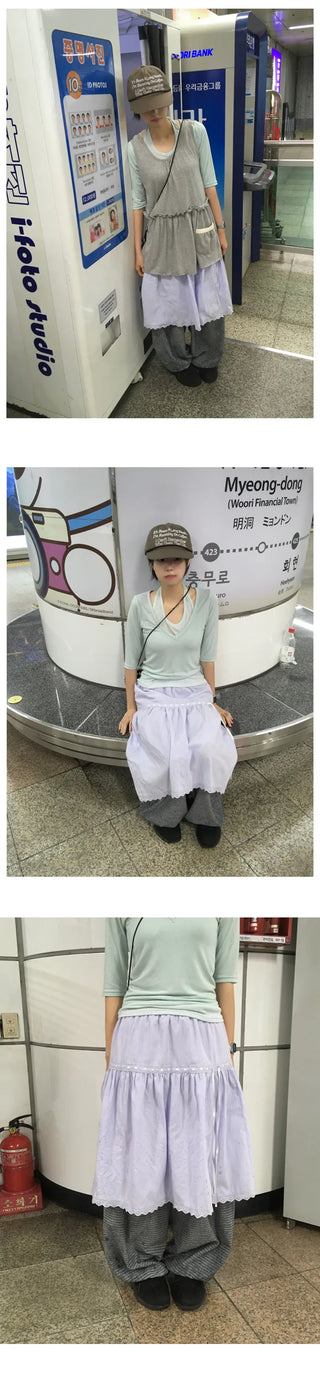[4 colors] Halter Layered T-shirt