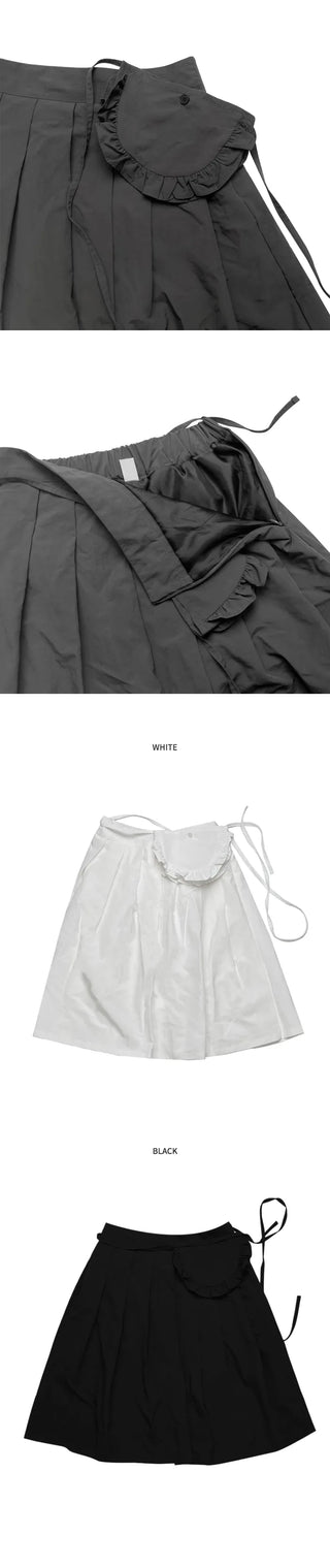 (3 colors) Nylon pouch pocket skirt