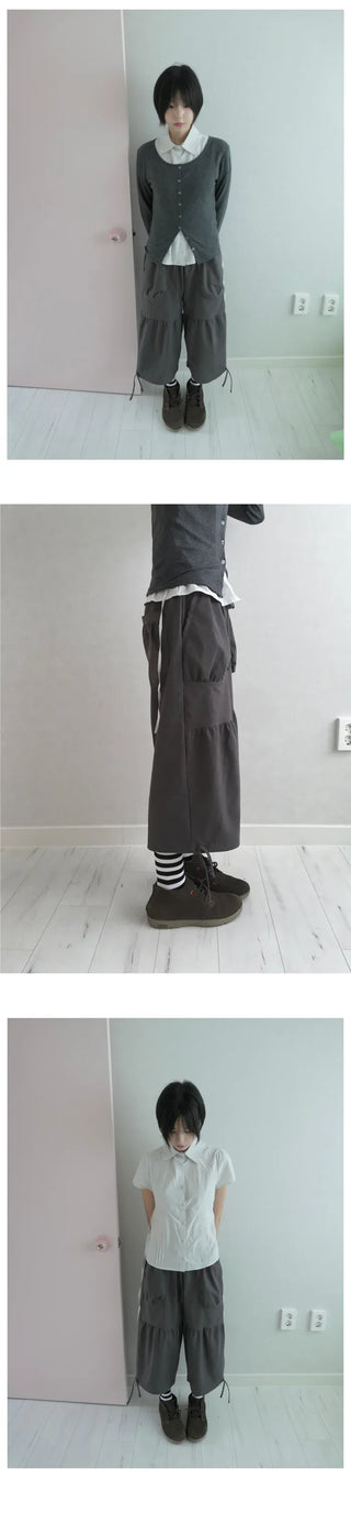 [2 colors] Shirred Pants
