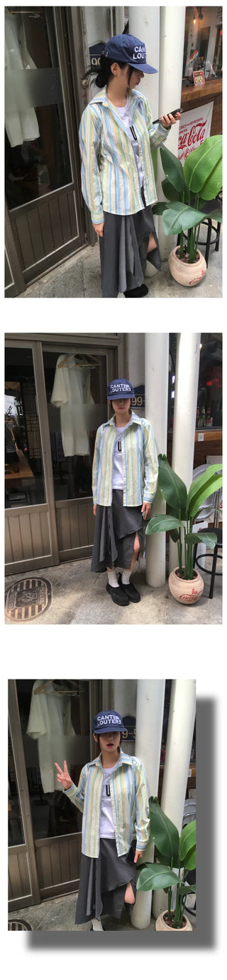 Layered Asymmetrical Long Skirt