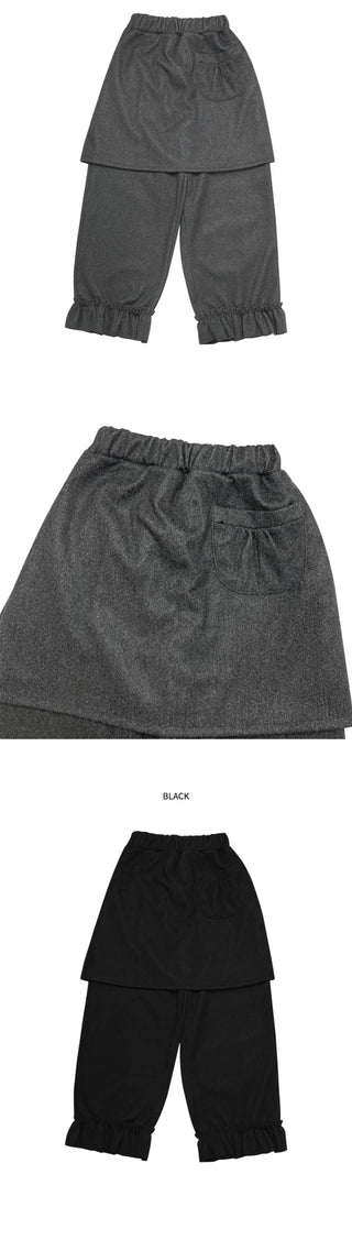 (2 colors) One-piece ruffled skort