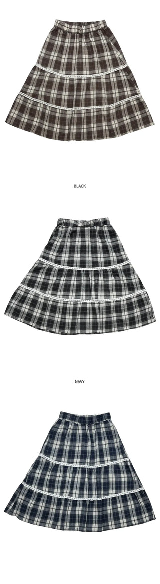 (3 colors) Checkered Mini Skirt