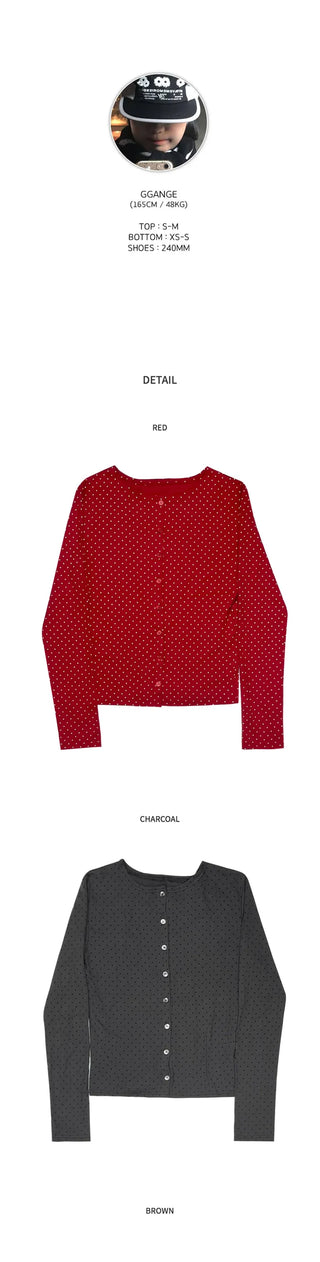 [6 colors] Lovely Dot Cardigan