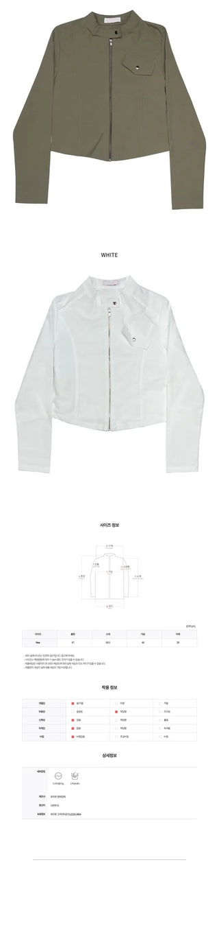 Cropped nylon biker jacket