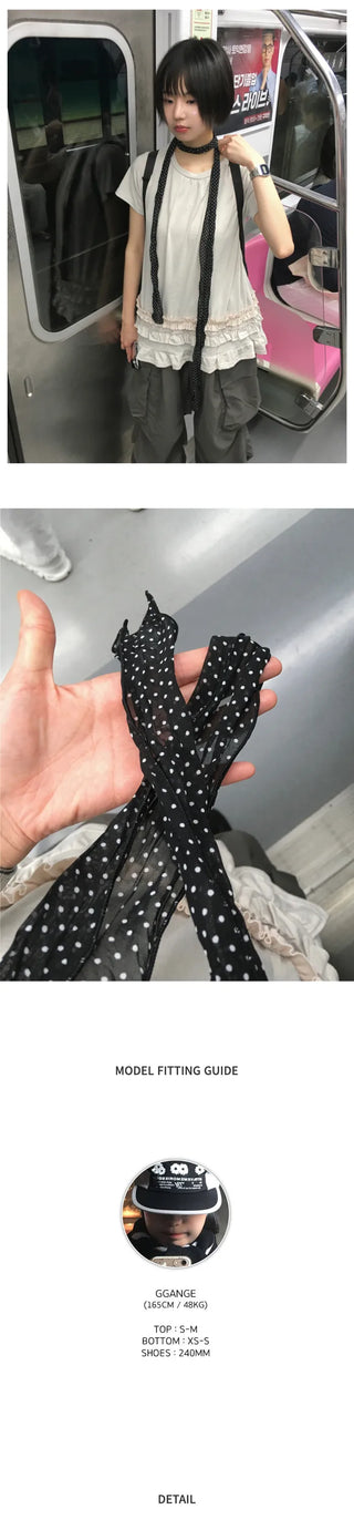 [2 colors] Mini polka dot scarf
