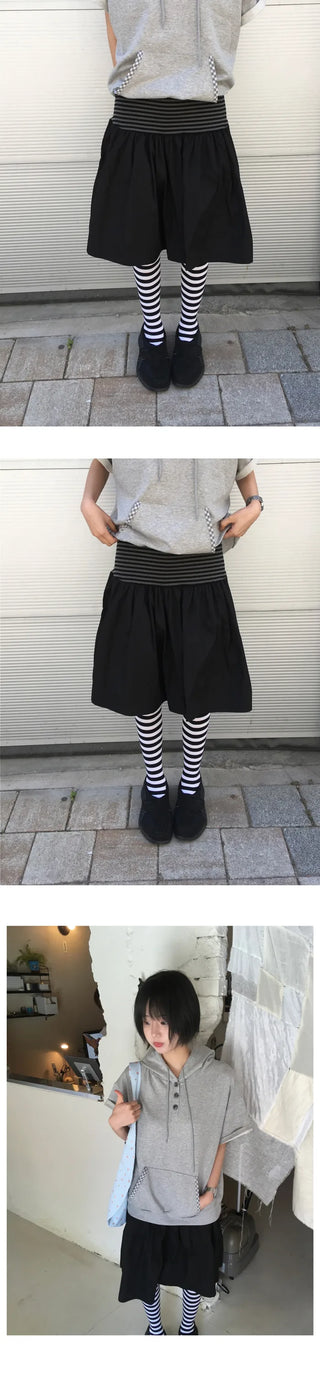 [3 colors] Striped skirt