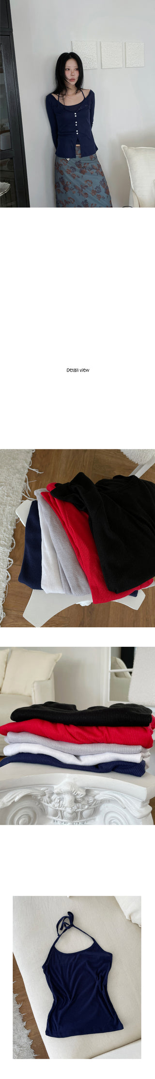 [5 colors] Halter Sleeveless Cardigan