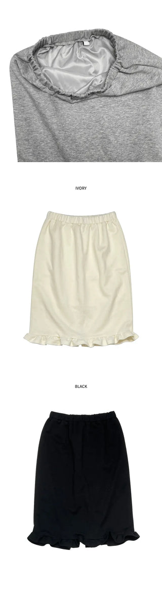 Cozy Frill Midi Skirt