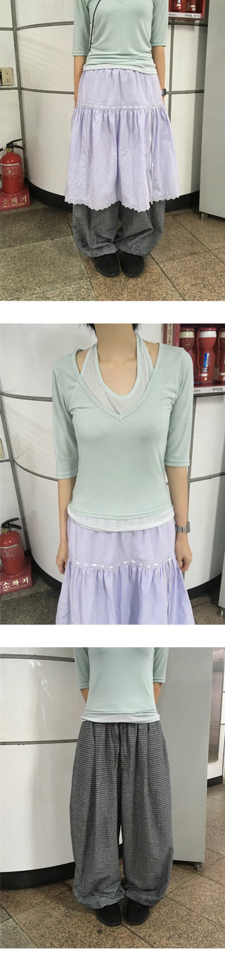 [3 colors] Striped Wide Pants
