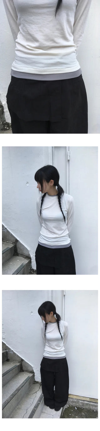 [4 colors] Layered Color T-shirt