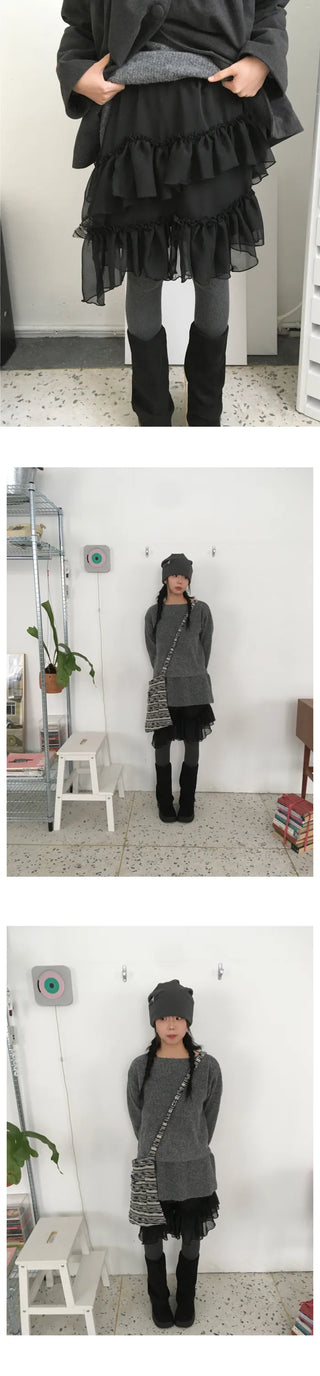Layered ruffle knit