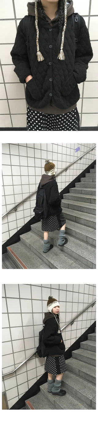 (3 colors) Polka dot fleece skirt