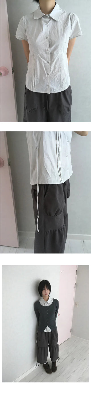 [2 colors] Shirred Pants