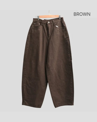 Cotton balloon wide pants