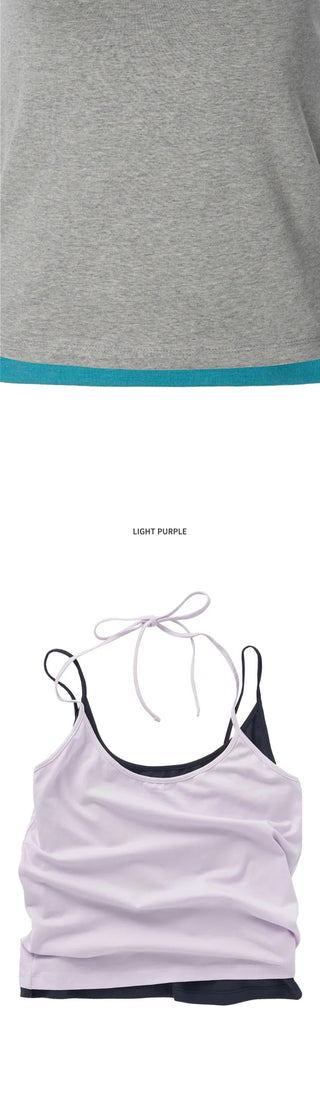 [3 colors] Halter Layered Sleeveless Top