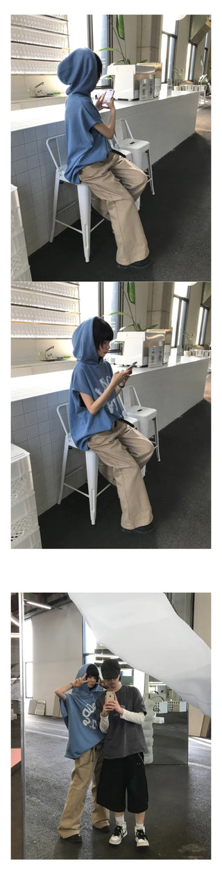Wide bootcut chino pants