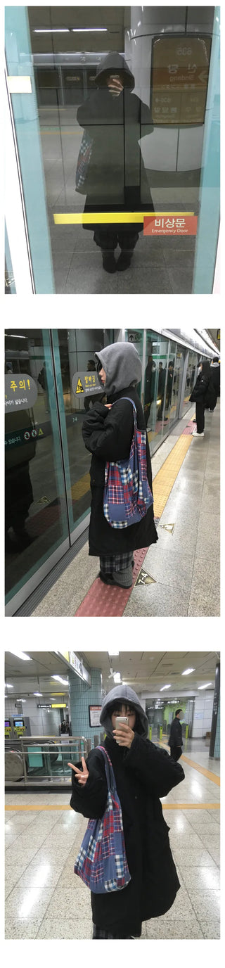 (2 color) Checkered bag