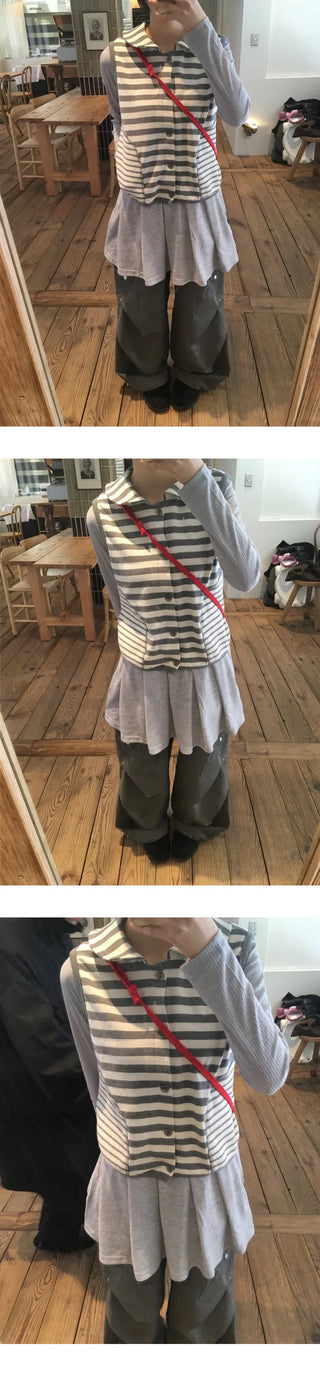 (3 colors) Pleated dress