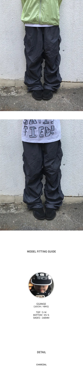 (3 colors) Shirred Cargo Pants