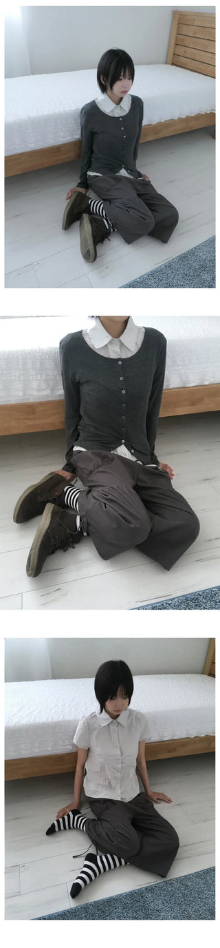 [2 colors] Shirred Pants