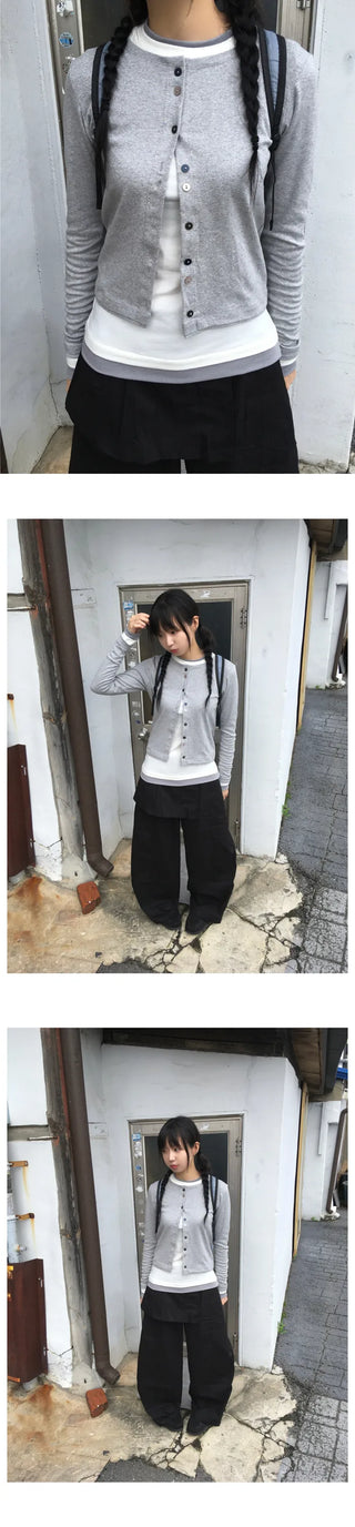 [4 colors] Layered Color T-shirt