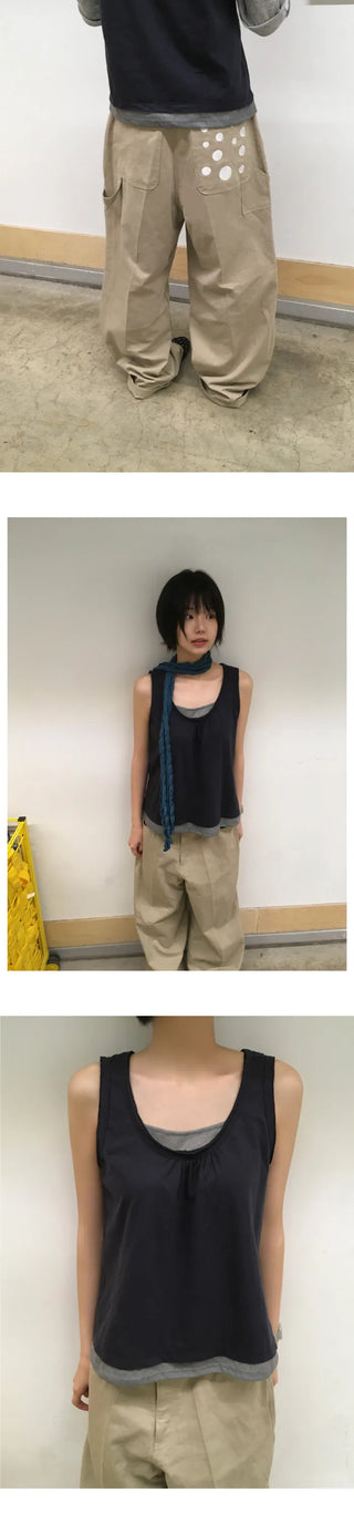 [2 colors] Dot Pocket Pants