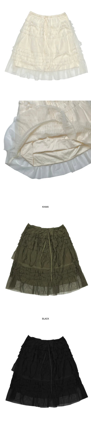 (3 colors) Ash Tiered Skirt