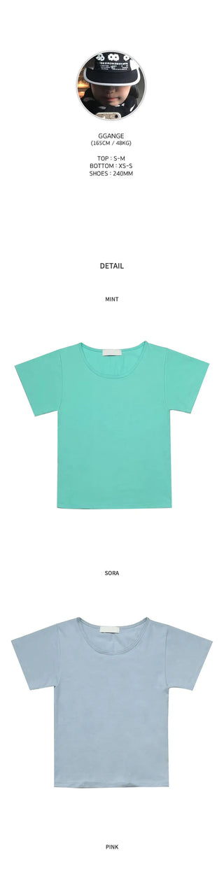 (9 colors) Basic stretch short-sleeved T-shirt