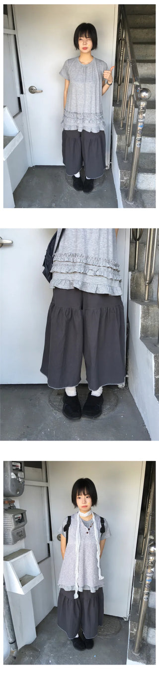 [3 colors] Shirred Bermuda Shorts