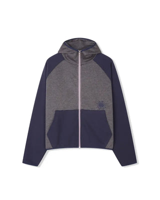 (4 colors) Striped zip-up hoodie
