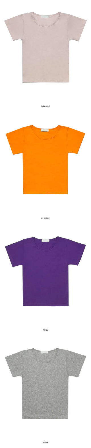 (9 colors) Basic stretch short-sleeved T-shirt