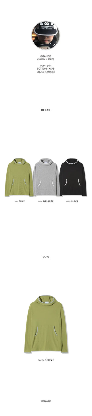 (3 colors) Waffle Hooded Hoodie
