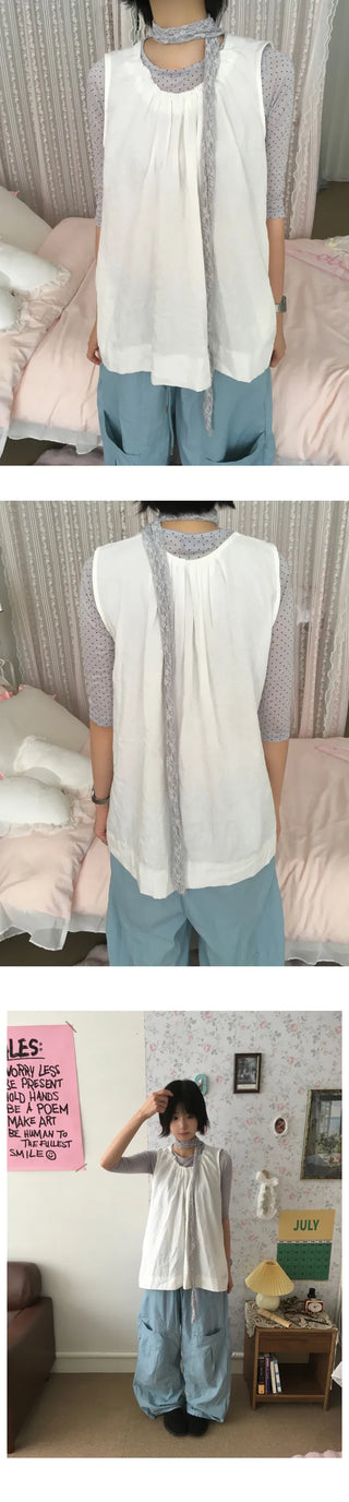[4 colors] Lace Ribbon Scarf