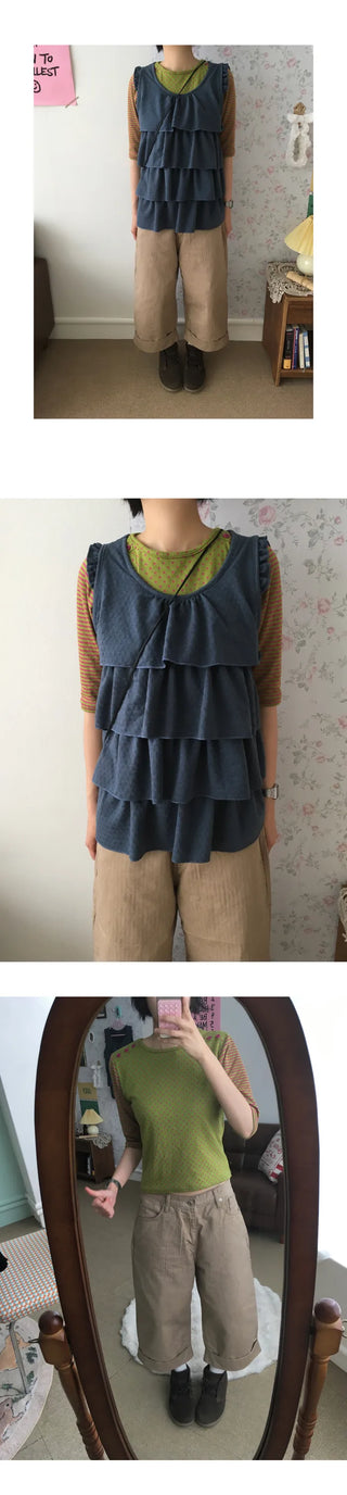 [3 colors] Button Bermuda shorts