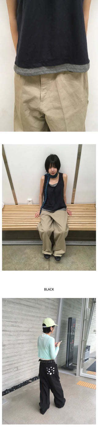 [2 colors] Dot Pocket Pants