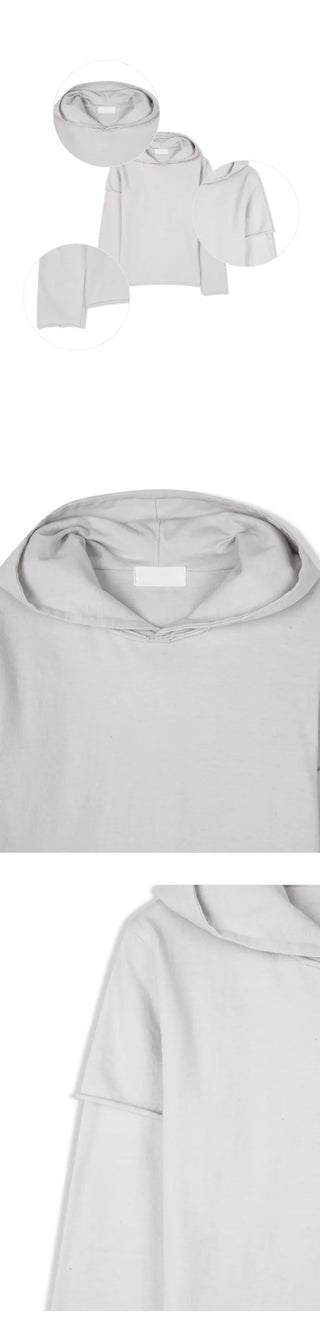 (8 colors) Hooded Layered T-shirt