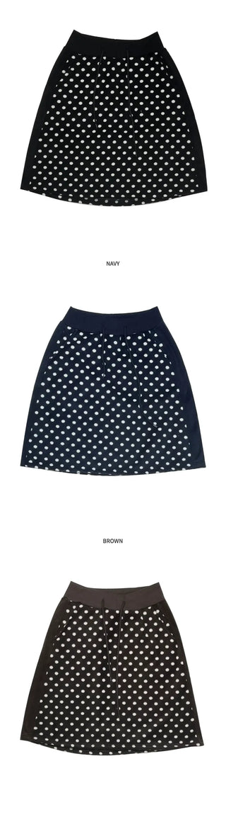 (3 colors) Polka dot fleece skirt