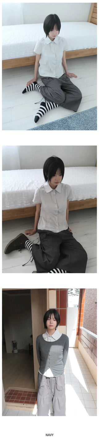 [2 colors] Shirred Pants