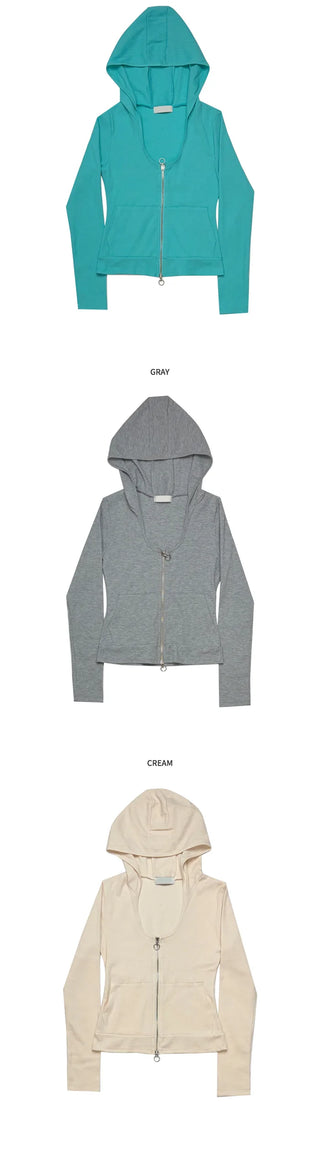 [3 colors] Waffle Zip-Up Hoodie