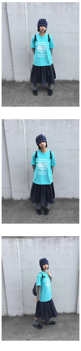 (4 colors) Cropped striped T-shirt