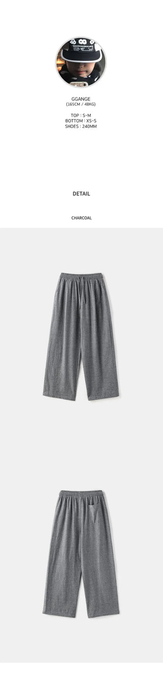 [3 colors] Striped Wide Pants