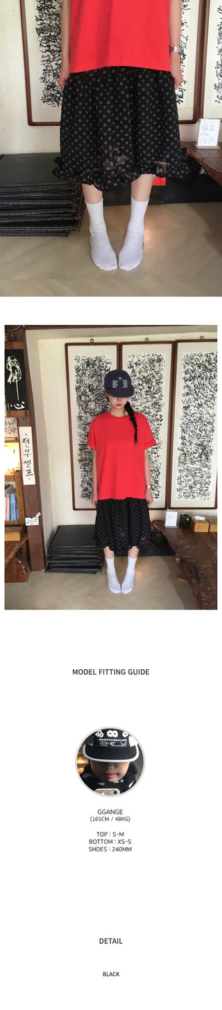 Frilled polka dot skirt