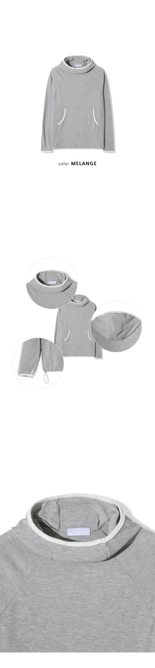 (3 colors) Waffle Hooded Hoodie