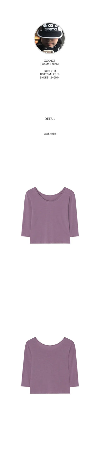 [5 colors] Soft Layered 7/8 Sleeve T-Shirt