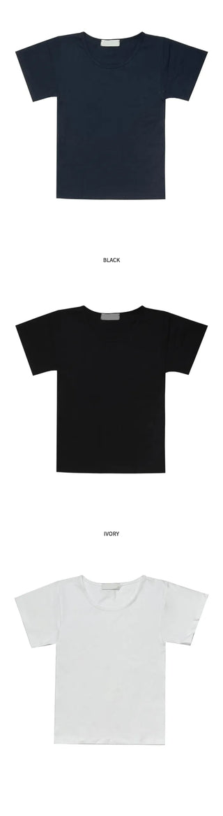 (9 colors) Basic stretch short-sleeved T-shirt