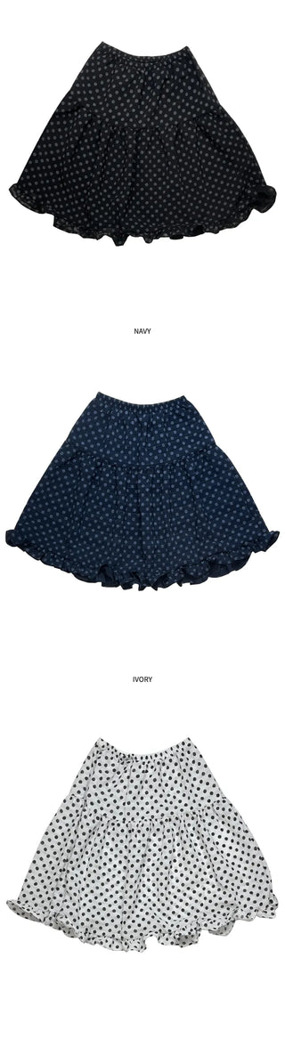 Frilled polka dot skirt